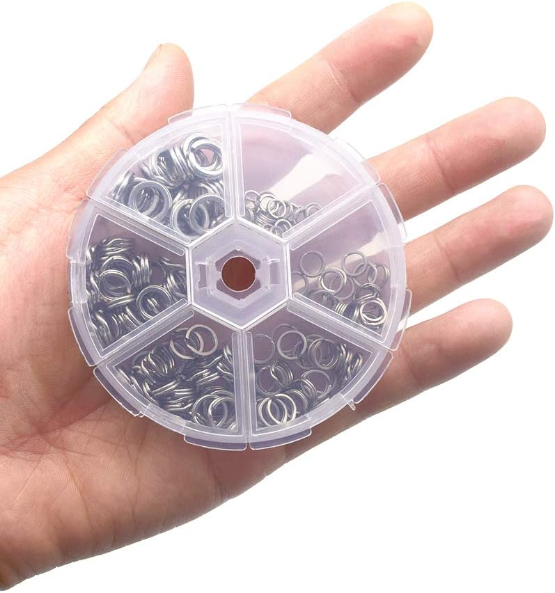 Heavy Duty Stainless Steel Split Rings | Double Fishing Lure Rings, 6 Sizes 5.2-13mm, 40-250LB