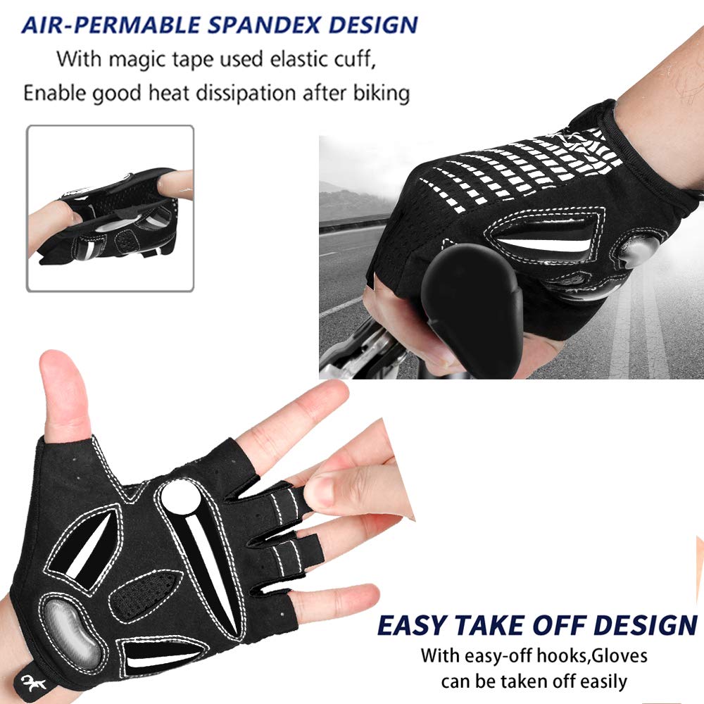 MOREOK Cycling Gloves Bicycle Road Bike Gloves, Half Finger Gel Pad W-L