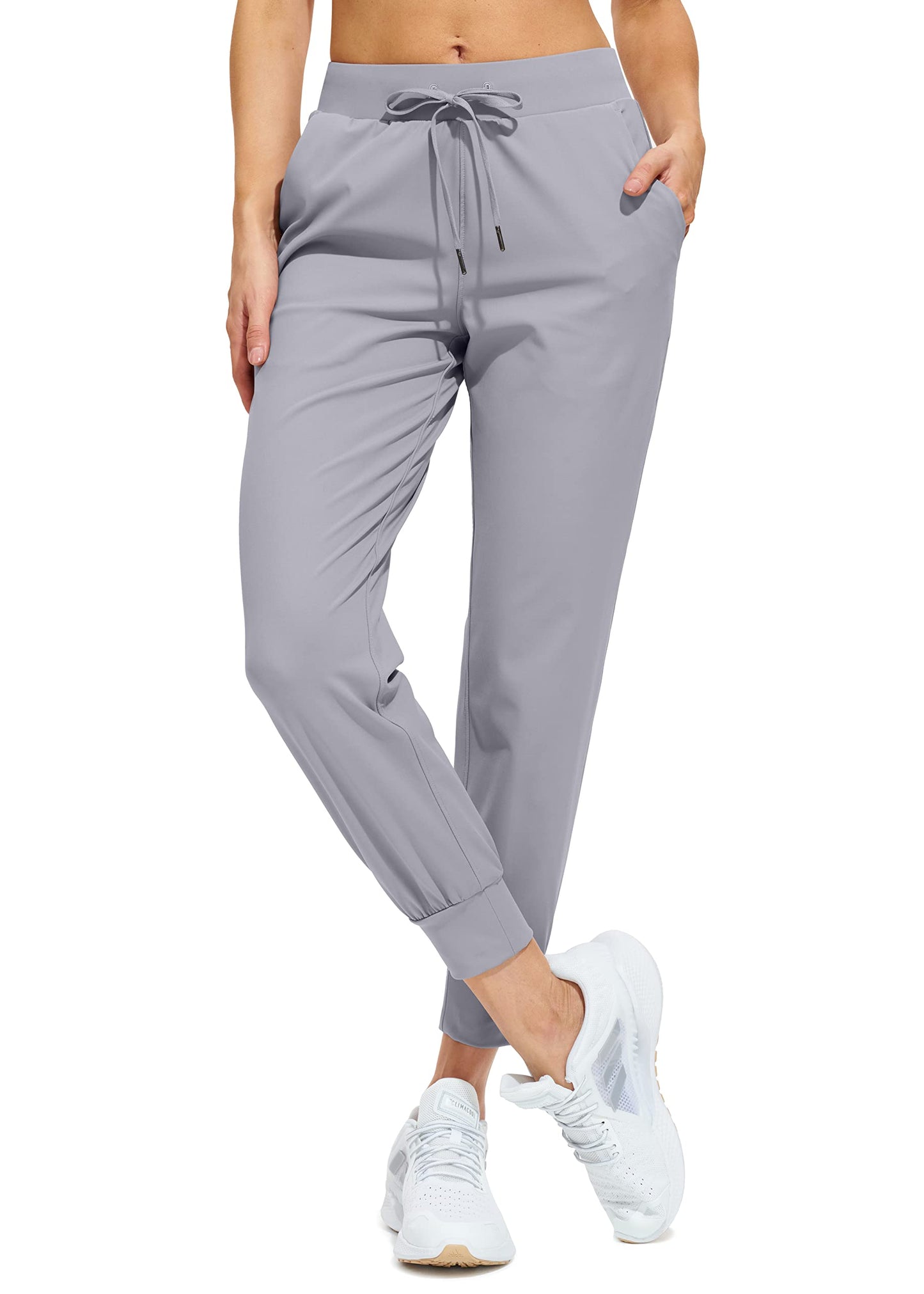 Libin Women's Joggers Pants Athletic Sweatpants with Pockets Running Tapered Casual Pants for Workout,Lounge, Light Grey S