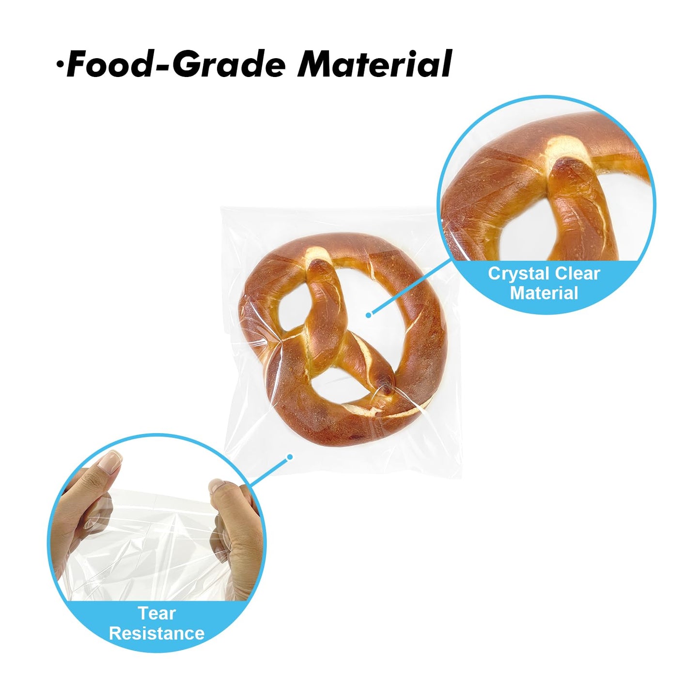 EKAPACKAGING 200Pcs 2x10 Inches Self Sealing Cellophane Bags Clear Pretzel Rod Bags for Treat, Candy Melts, Cookie, Popsicle, Ice Pop