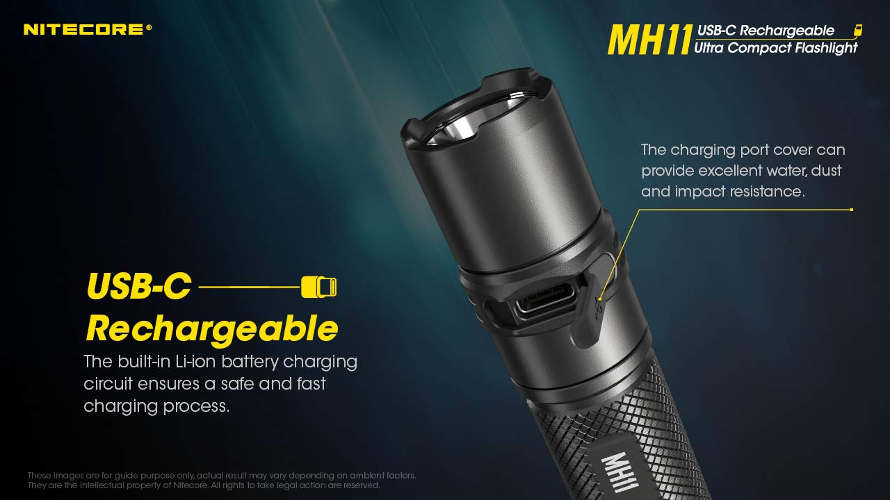 Nitecore MH11 Rechargeable Flashlight, 1000 Lumen LED EDC Compact Pocket Light