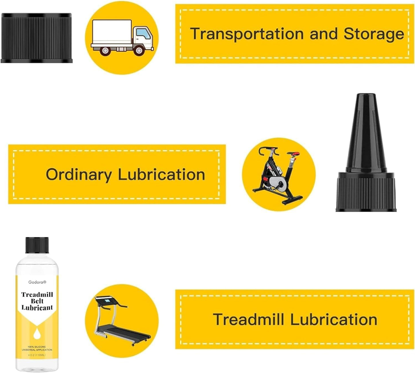 Silicone Treadmill Lubricant - 100% Premium 4 Ounce Oil for Easy Application | Compatible with All Treadmill Types