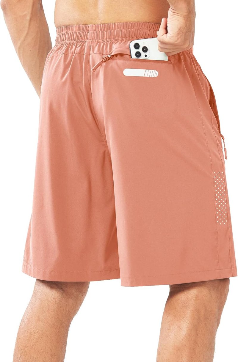 Men's Athletic Running Shorts - Quick Dry Lightweight Gym Workout | 7"/9"/5" Sizes, 3 Zipper Pockets