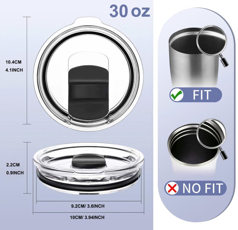 2PCS for YETI 30 oz Tumbler Lid, Replacement Lids Magnetic Slider Compatible for Yeti 30 oz Tumbler, 14 oz Mug and 35 oz Straw Mug, Travel Spill Proof Cup Lids Covers with Magnetic Slider Switch