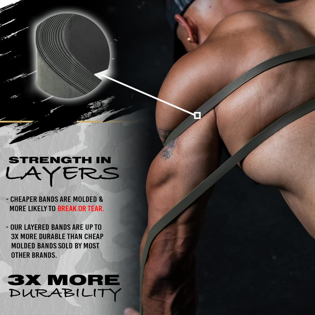 Pull Up Assistance Bands for Working Out - Resistance Bands Set for Men, Exercise, Workout, Fitness, Strength, Weightlifting, Training, Powerlifting, Stretch, Crossfit WOD (Set of 5 GG)