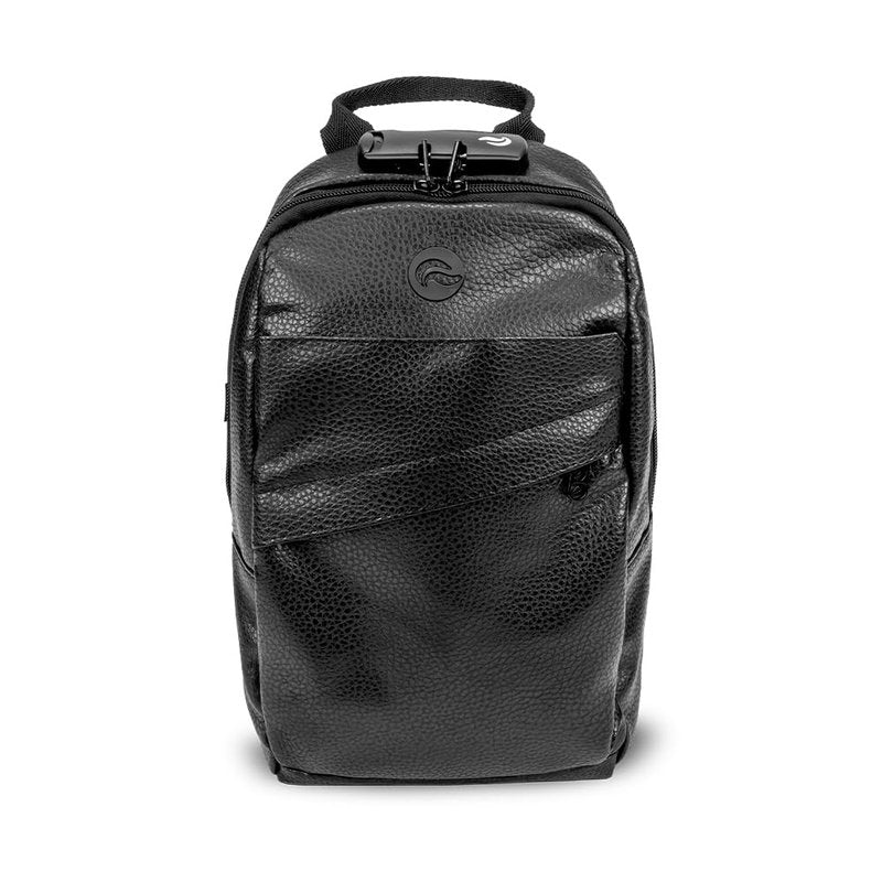 Skunk Uno Cross Body Backpack (Black Leather)