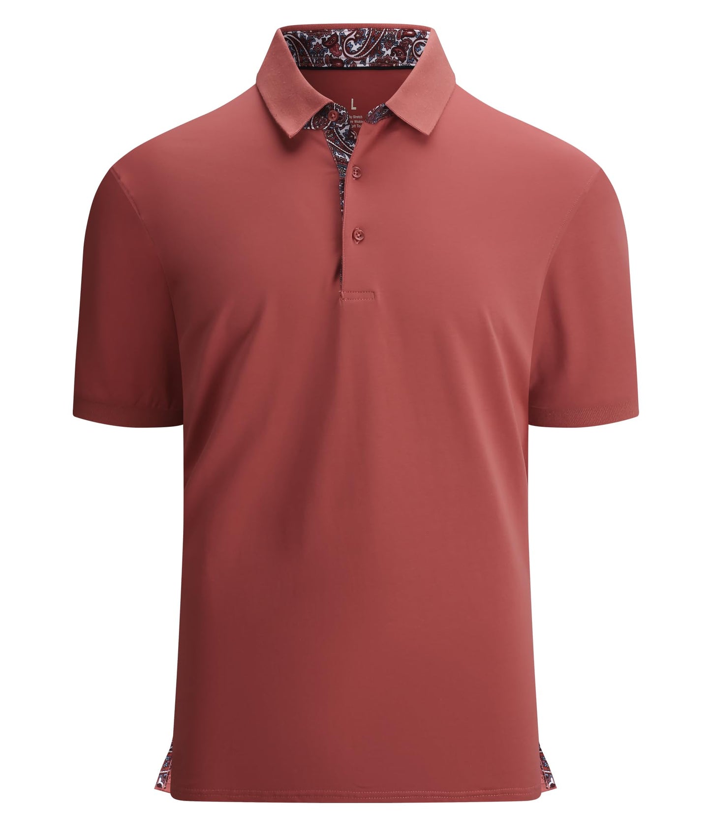 Alex Vando Mens Polo Shirts Short Sleeve Regular Fit Fashion Designed Shirt,Vermilion,L
