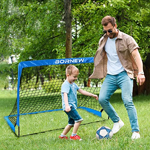 Kids Soccer Goal for Backyard Set - 2 Set of 6X4 / 4X3 ft Toddler Soccer Nets Training Equipment, Soccer Ball, Pop Up Portable Soccer Set for Kids and Youth Games and Training Goals