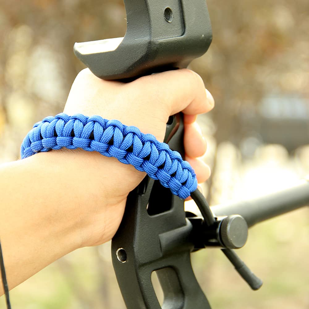 ZSHJGJR Archery Bow Wrist Sling Braided Archery Adjustable Bow Strap Wrist Sling For Compound Bow Hunting Shooting Accessories (blue)