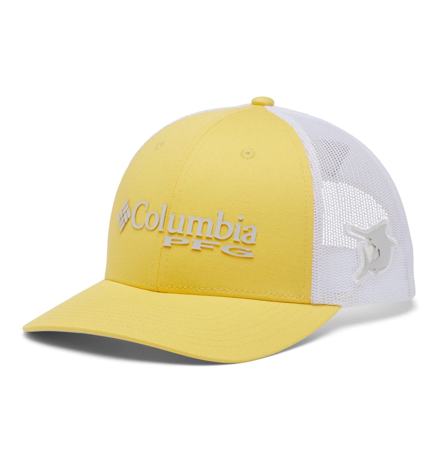 Columbia Unisex PFG Logo Mesh Snap Back - Mid, Sun Glow/Cool Grey/Marlin, One Size