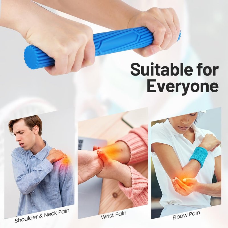 Inspack Flex 3-Piece Physical Therapy Bar Set for Tennis Elbow, Tendonitis & Forearm Pain Relief, Adjustable Resistance Hand & Grip Strengthener for Rehabilitation and Strength Training