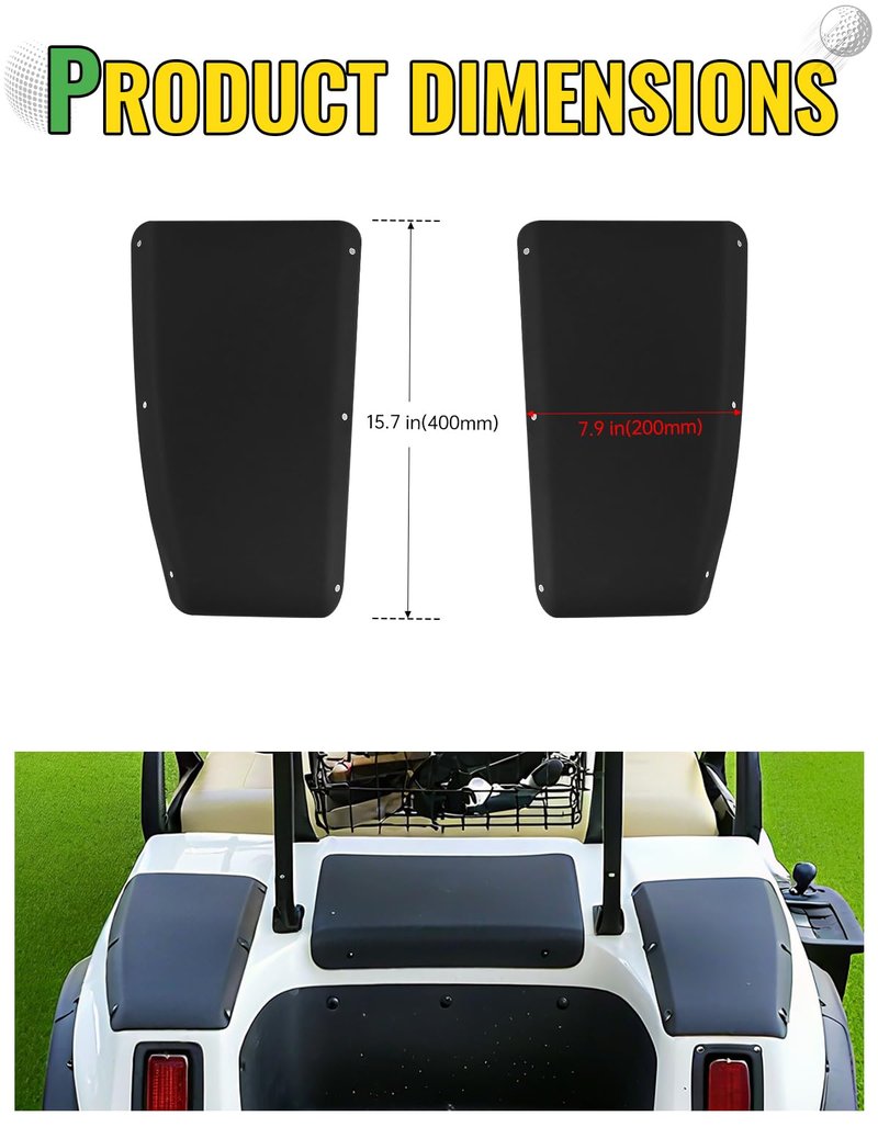 Heavy Duty Plastic Scuff Guard Pad Rear Seat Step Cover Compatible with Club Car DS Golf Cart 1981+ Accessories, Protection Panel, OEM #101706702 2pcs (Driver & Passenger Side)