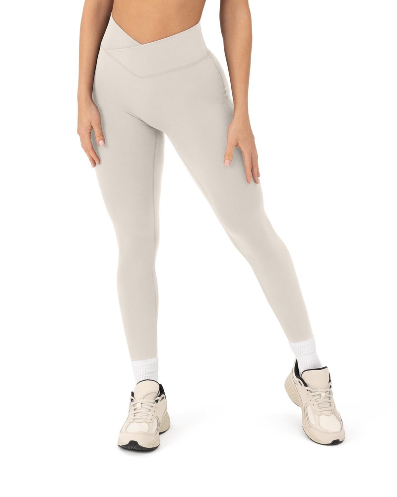 PAVOI ACTIVE Pilates Crossover Leggings for Women | Buttery Soft High Waisted V Cut Cross Waist Workout Yoga Pants | FlexFlow, Small, Moon