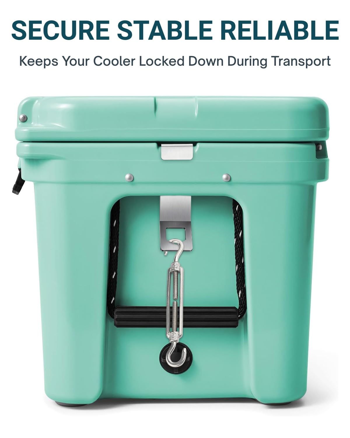Loyipu Heavy Duty Stainless Steel Cooler Security Kit - 2 Pack Anti-Theft Lock Bracket with Retractable Cable & Turnbuckle for Boat Deck/Trailer (Fits Yeti/RTIC Tundra)