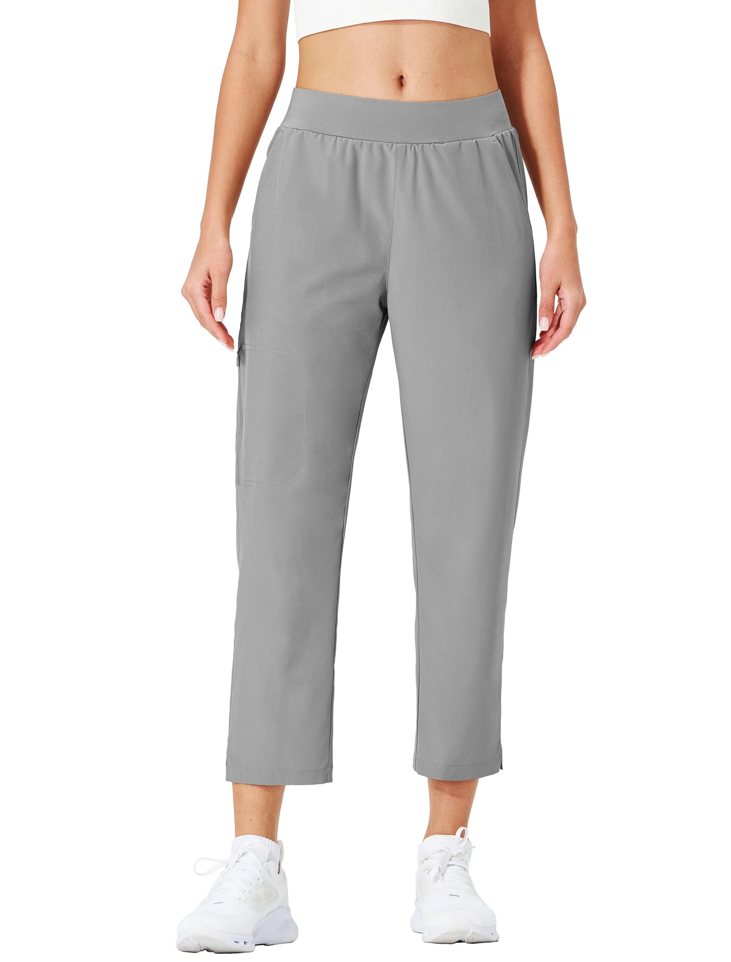 Ksmien Women's Golf Pants Lightweight High Waisted 7/8 Ankle Pant with 4 Pockets for Athletic Lounge Travel Work
