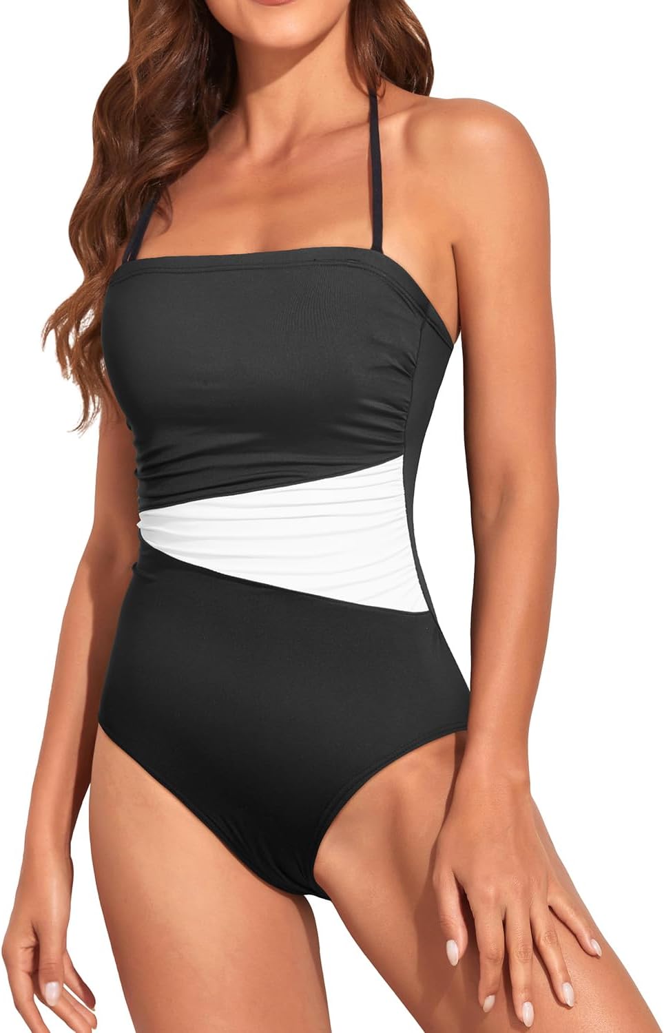 Women’s Tummy Control One-Piece Swimsuit - Strapless Bandeau Slimming Swimwear | Stylish & Comfortable