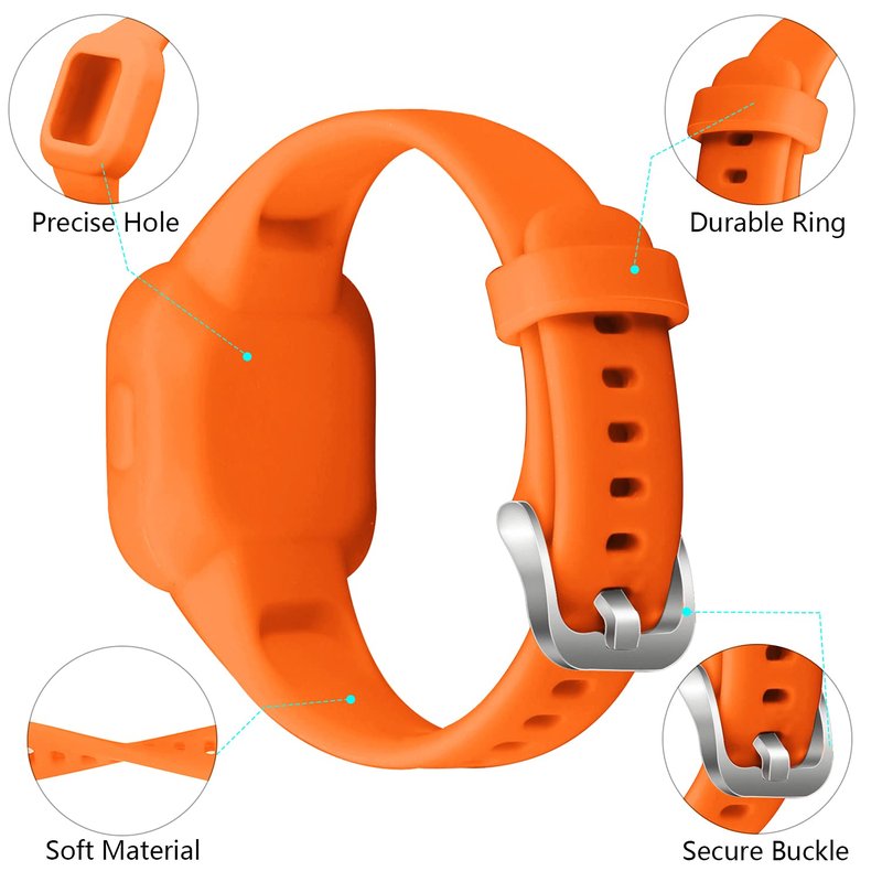 Vanet 4 Pack Compatible with Garmin Vivofit Jr 3 Bands for Kids, Soft Silicone Sport Breathable Bands Adjustable Replacement for Girls Boys, Black/Navy/Red/Orange