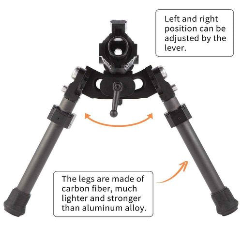 Ajoite 8" - 12" Adjustable Bipod, Heavy Duty Carbon Fiber Tactical Rifle Bipod, Picatinny/Weaver Rail Mount Base