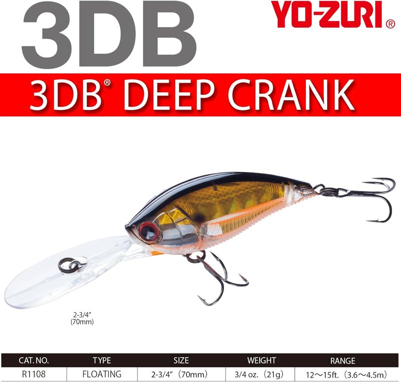 Yo-Zuri 3DB Deep Crank Floating Diver Lure - Pearl Chartreuse Lime | 2.75-Inch Fishing Bait