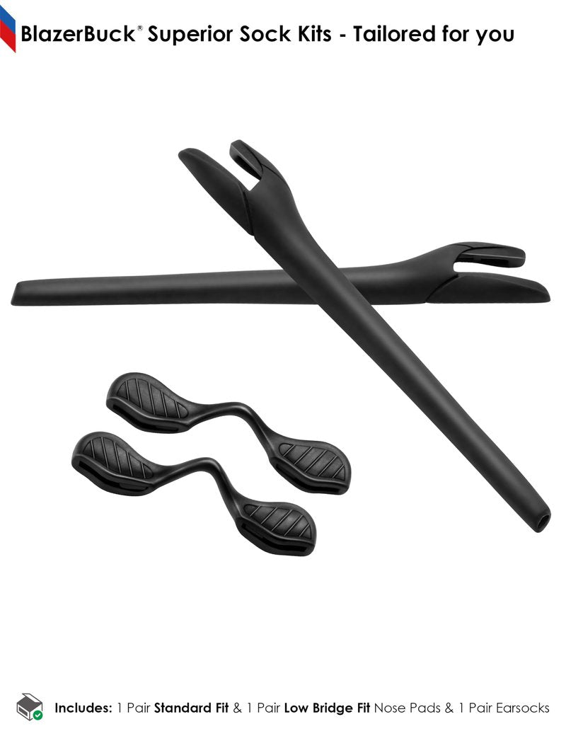 BLAZERBUCK Replacement Sock Kits Earsocks & Nosepieces for Oakley Radar EV Series Sunglasses - Black