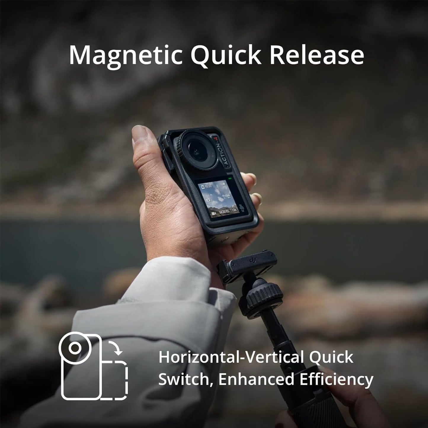 DJI Osmo Action 4 Standard Combo with Multi-accessory in One Kit, 4K/120fps UHD Video Waterproof Action Camera with 64G Card and 2 Extra Batteries, Recording with Image Stabilizing for Sports/Vlogging