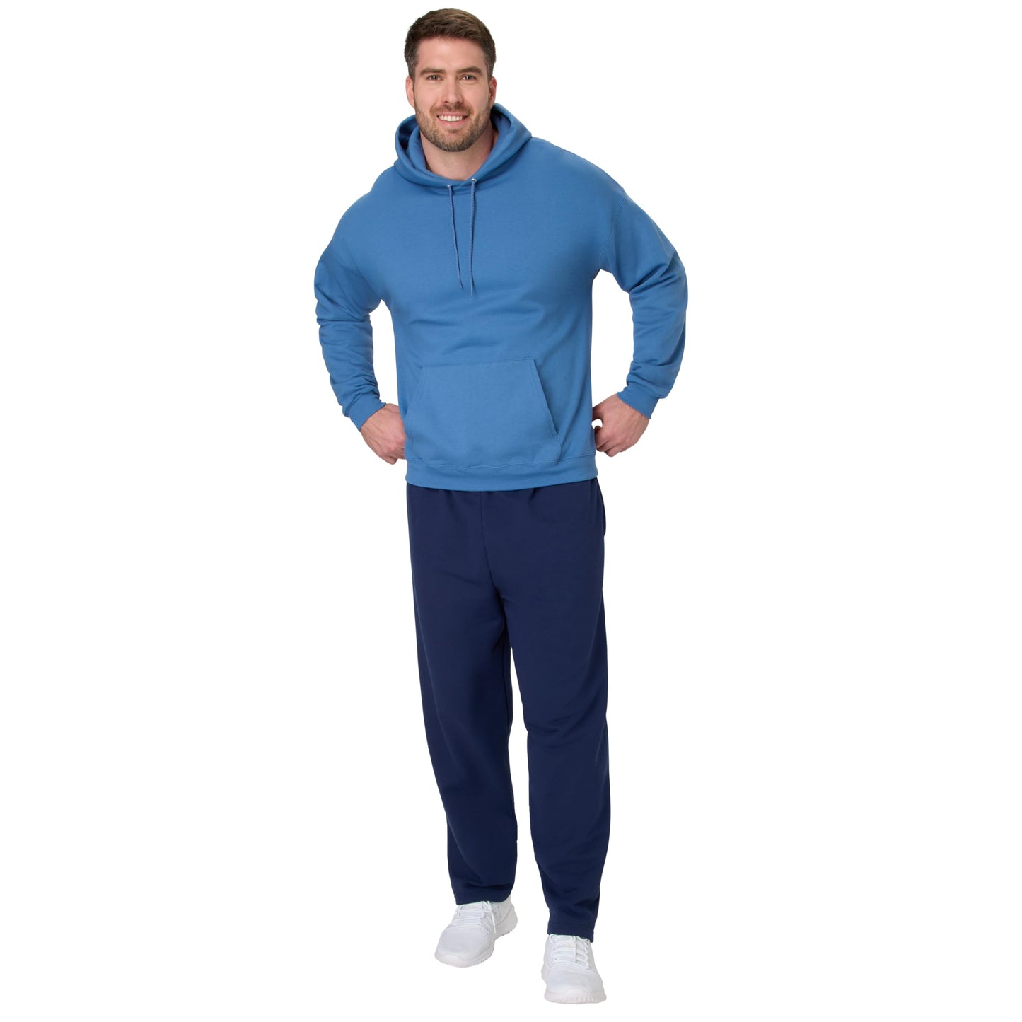 Hanes Men's EcoSmart Open Leg Pant with Pockets, Navy, 2X