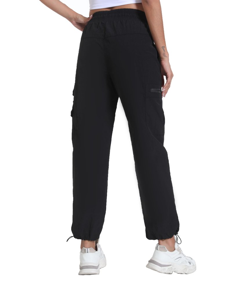 Rrosseyz Women's Hiking Pants with Pockets - Lightweight Water Resistant Joggers Cargo Pants for Casual Travel Golf Outdoor(Dark Black,M)