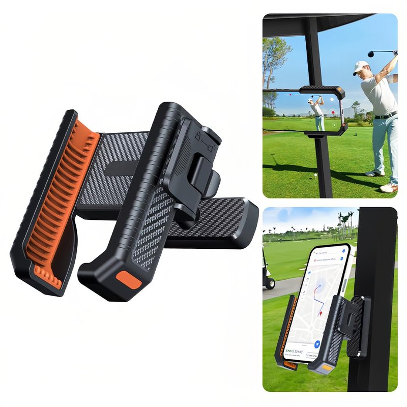 Tiiyee Magnetic Golf Cart Phone Holder, Golf Cart Phone Mount Phone Caddy N52 Magnet Base 360° Rotatable Essentials Gift for Club Car Friend Men Women Golfers Gym Workout Record, Golf Cart Accessories