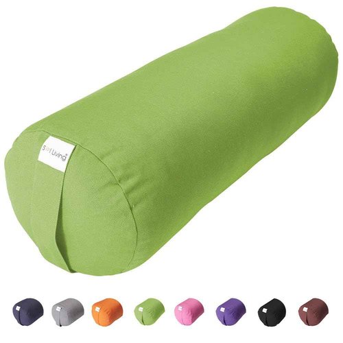 Sol Living Yoga Bolster Pillow for Restorative Yoga Meditation Bolster 100% Cotton Cylindrical Meditation Cushion Firm Cushion Bolster Washable Cover for Balance Support Asana Poses