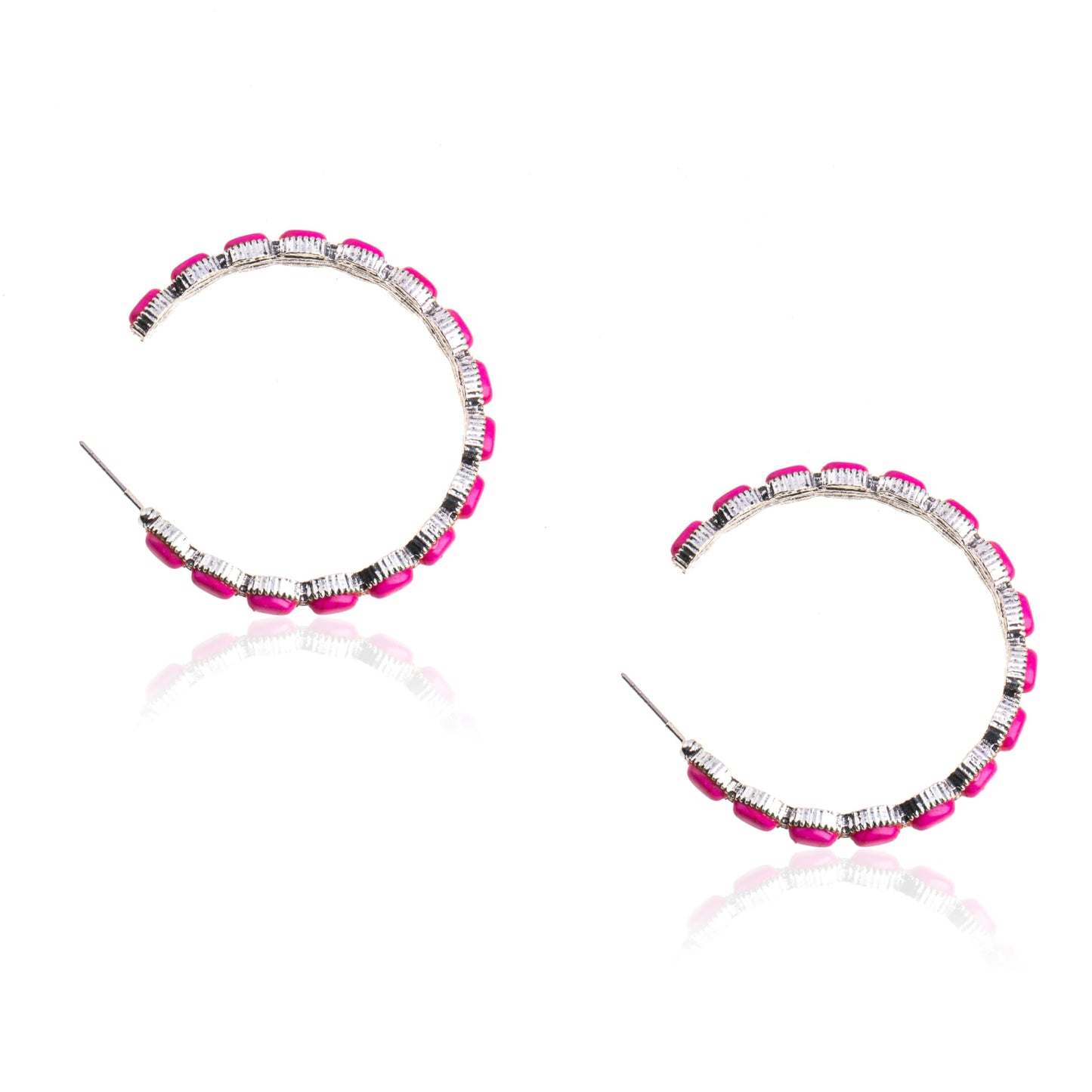 Rustic Couture's Western Navajo Beaded Hoop Earrings for Women Cowgirl Country Concho Lightweight Statement Jewelry RCE-1064SL