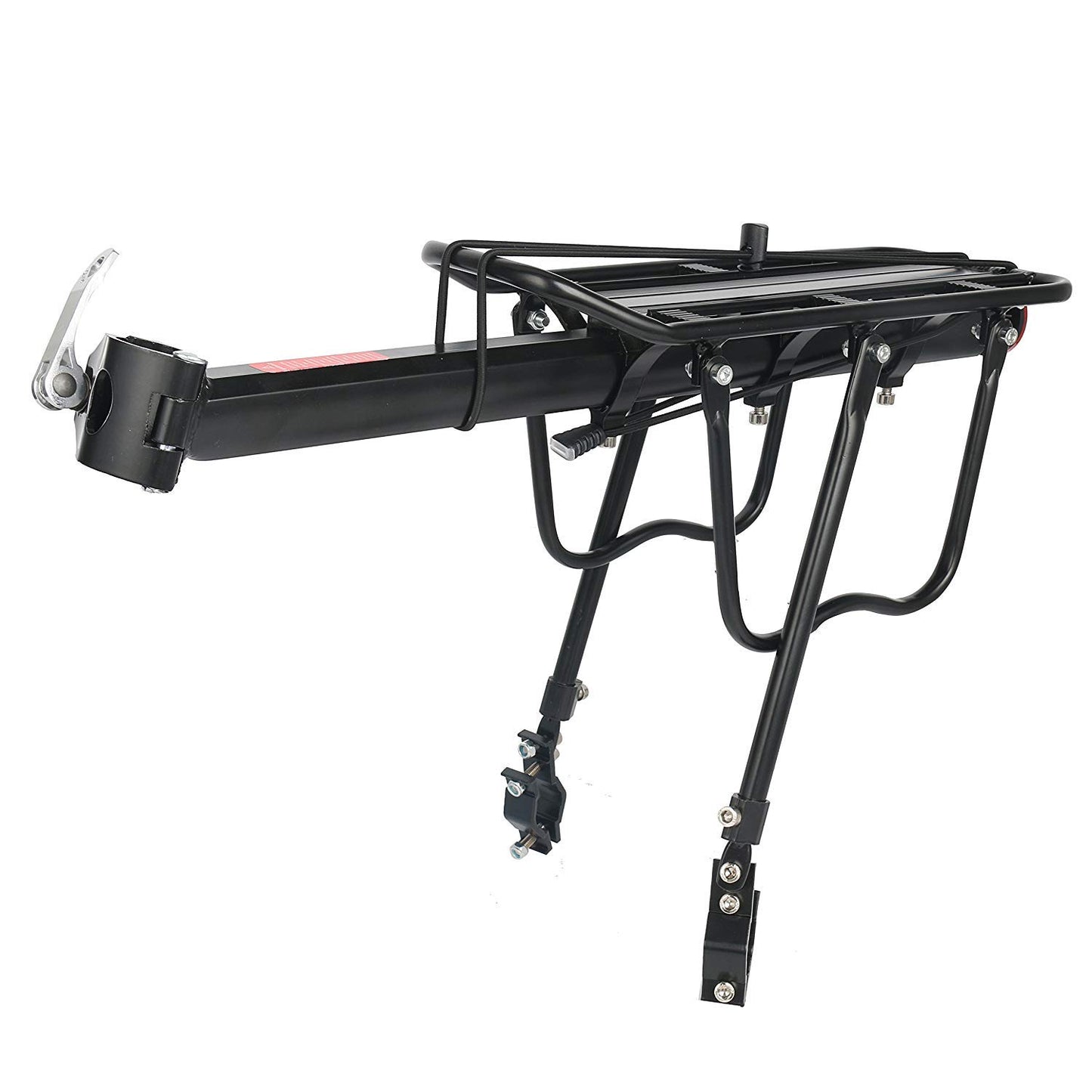Amarine Made Bike Rear Rack 110 Lbs Capacity Aluminum Alloy or Iron Bicycle Rear Rack Adjustable Pannier Bike Luggage Cargo Rack Quick Release Bicycle Carrier Racks (Al Half Quick Release)