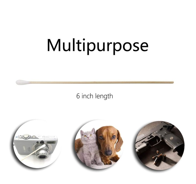 500 PCS 6-Inch Cotton Swabs - Bamboo Handle for Makeup, Gun Cleaning & Pet Care