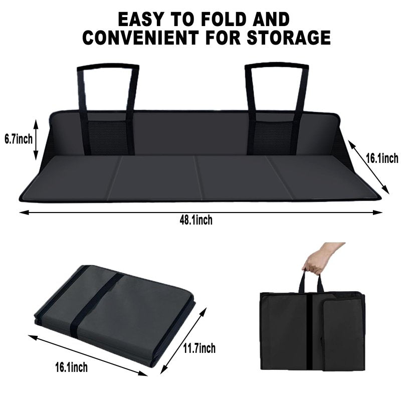 Colefunmit Car Rear Seat Mattress Extension Plate, Portable Mattress for Sleeping, Foldable Back Seat Extender, Increase Travel Trunk Space and Car Bed Camping Space for Car, SUV, Model Y/3 (Black)
