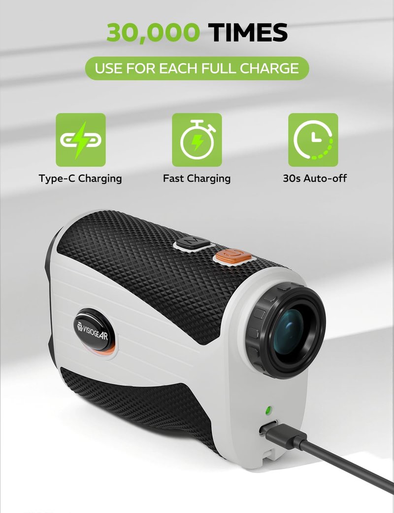 Zapdos Golf Rangefinder with Slope, 1200 Yards Laser Range Finder for Golfer, 7X Magnification Flag Pole Locking Vibration Rechargeable Range Finders Golf Accessories for Men, White