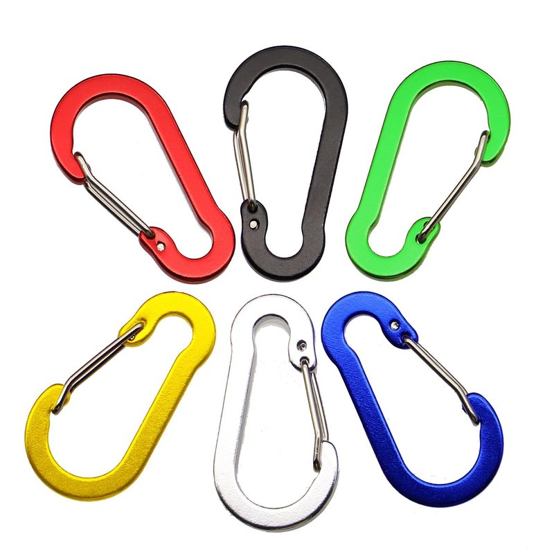 Lix&Rix Color Fishing Lanyards Fishing Tool Pole Safety Coiled Lanyards Retractable Wire Inside with Carabiner, 6pcs