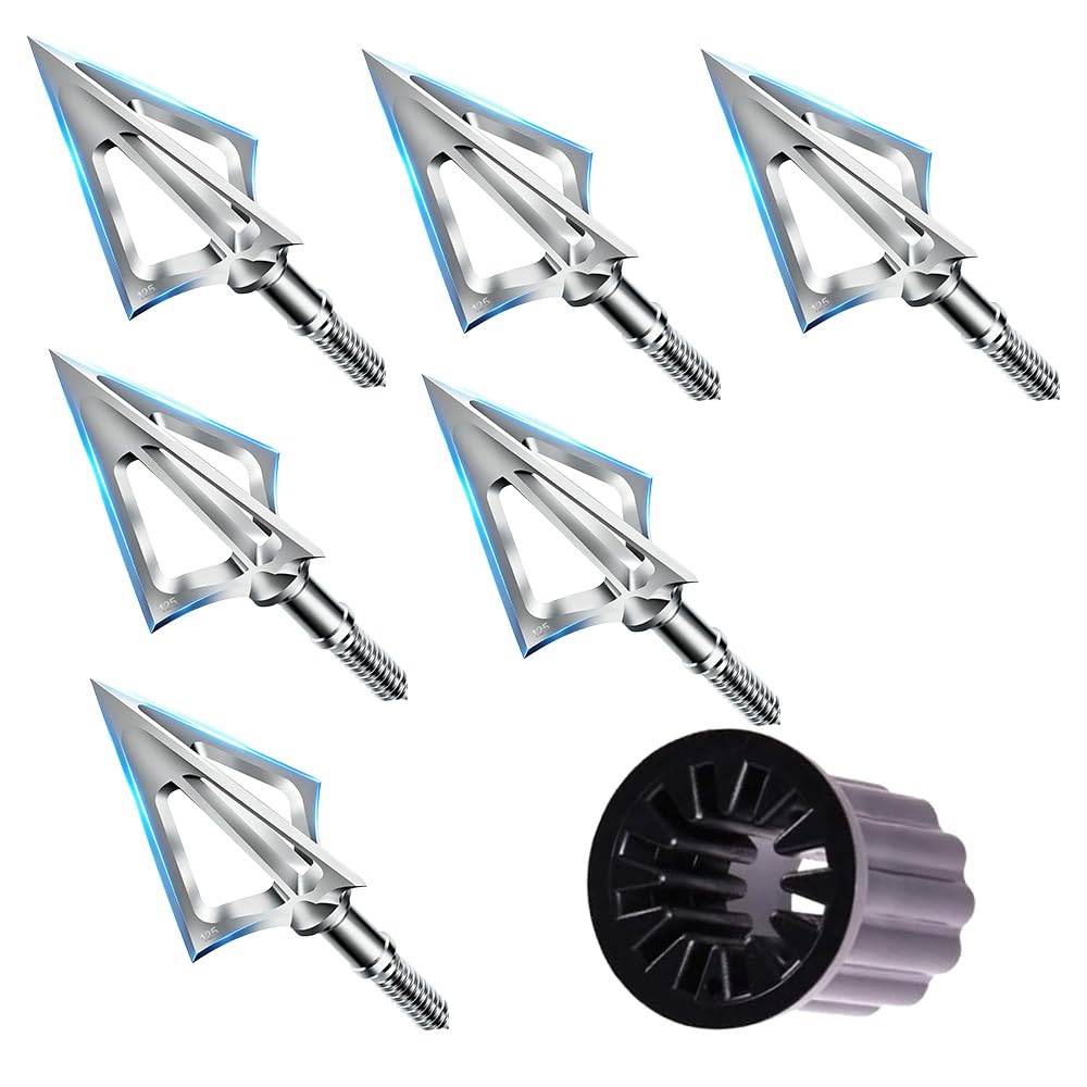 JIANZD Fixed Blade Broadheads 125 Grain, 6 Pcs with Universal Wrench