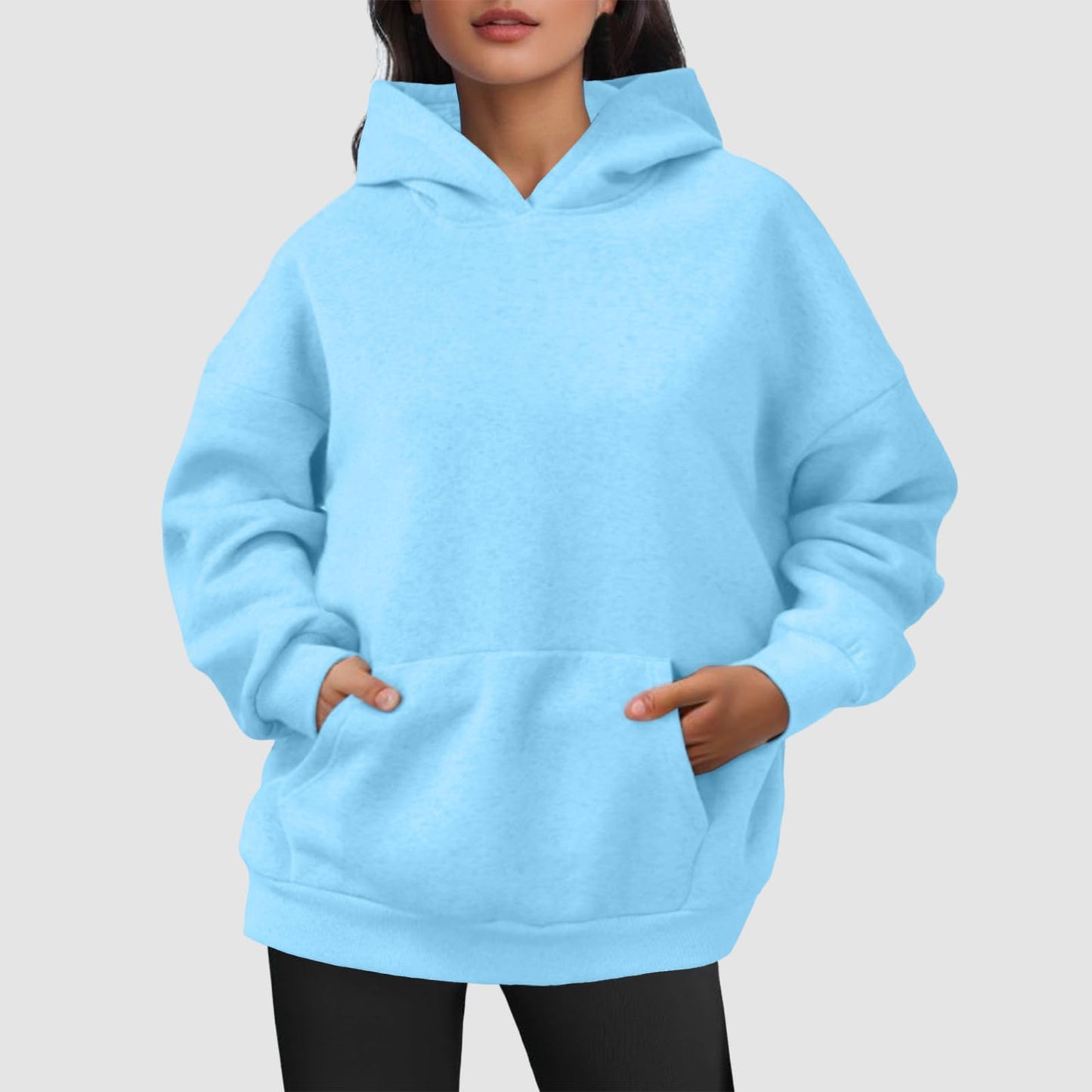 Tthxqing Womens Oversized Sweatshirts Pullover Hoodies Fleece Sweat Cute Long Sleeve Fall Winter Workout Clothes with Pockets