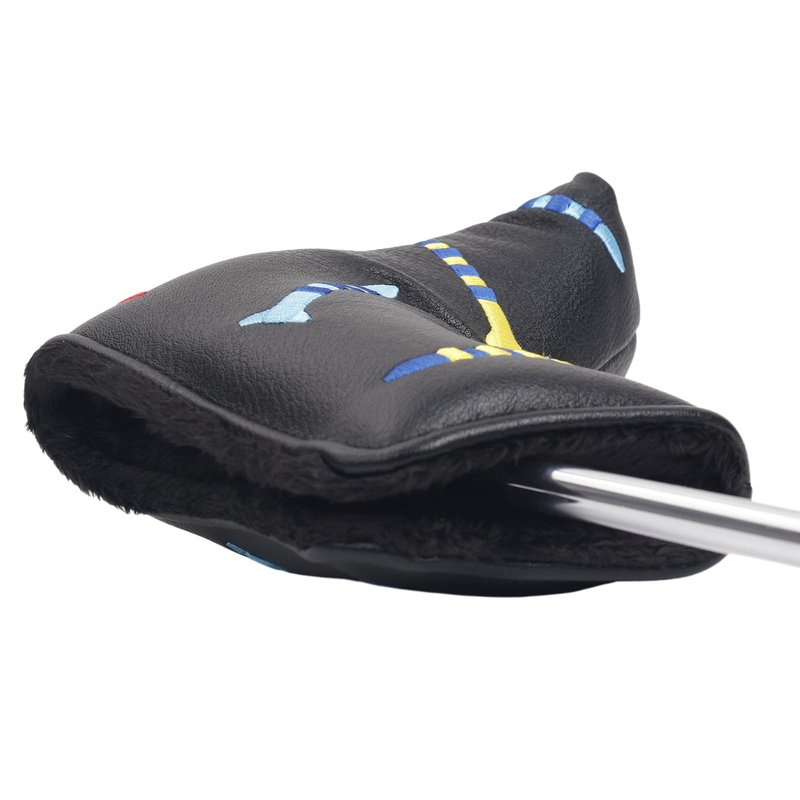 Andux PU Striped Tees Pattern Putter Cover Golf Putter Head Covers (Blade, Black)