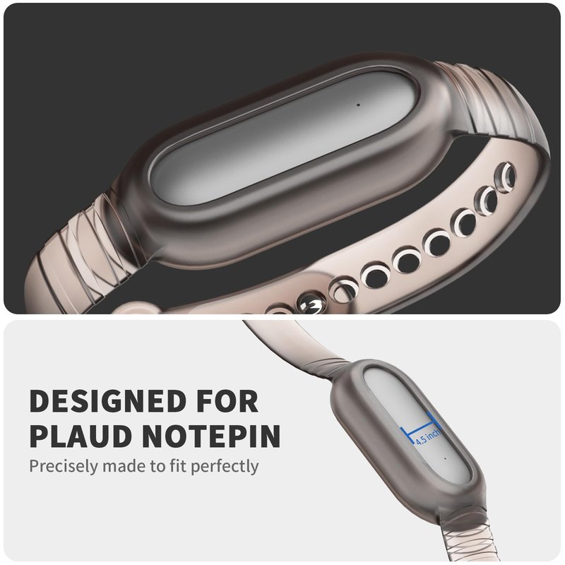 Nimuw Wristband for Plaud NotePin & NotePin S AI Voice Recorder, Adjustable Wearable Strap Compatible with Plaud AI Accessories (Dark Gray)