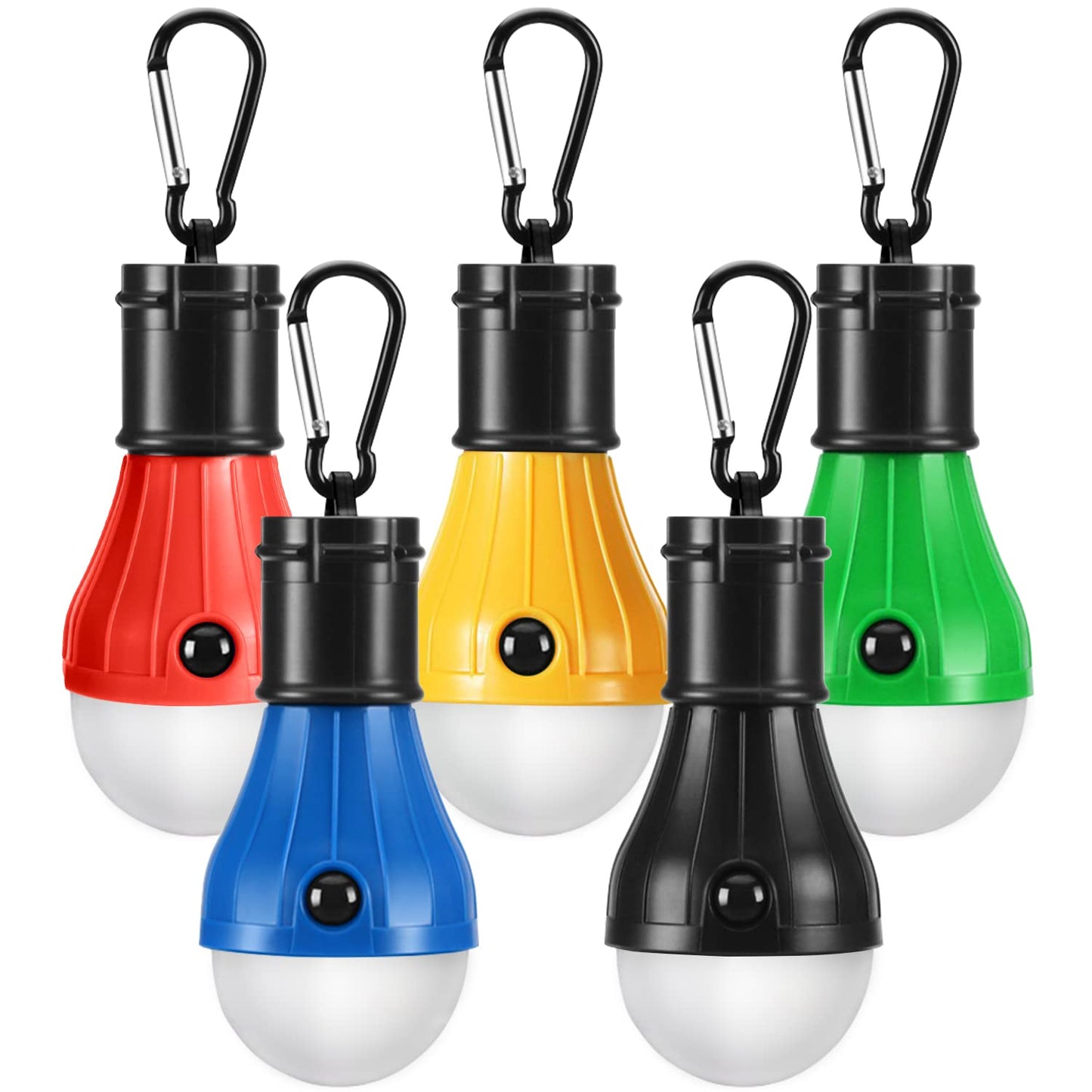 Camping Lights 5 Pack, PEMOTech Portable Camping Light 4 Lighting Modes, Battery Operated Hanging Tent Light LED Camping Tent Lantern Camping Equipment for Camping Hiking Backpacking Fishing Outage