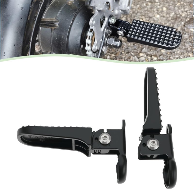 SG Store 2 Pairs of Bike Foot Pegs Length 112mm Pedal 78x37mm Aluminium Alloy Anti-Skid Folding Foot Rest for Mountain Bike E-Bike Motorcycle Black