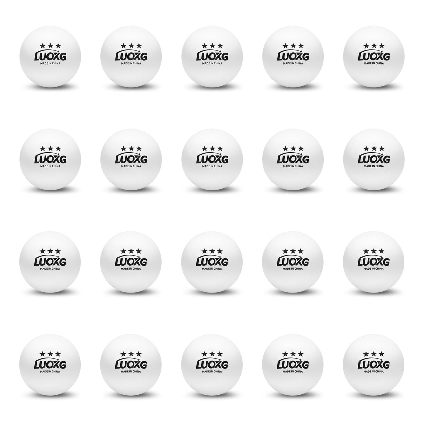 LUOXG Ping Pong Balls, Ping Pong Balls 20 Pack, White Table Tennis Balls, 3 Star Table Tennis Balls, Suitable for Beginners and Professionals