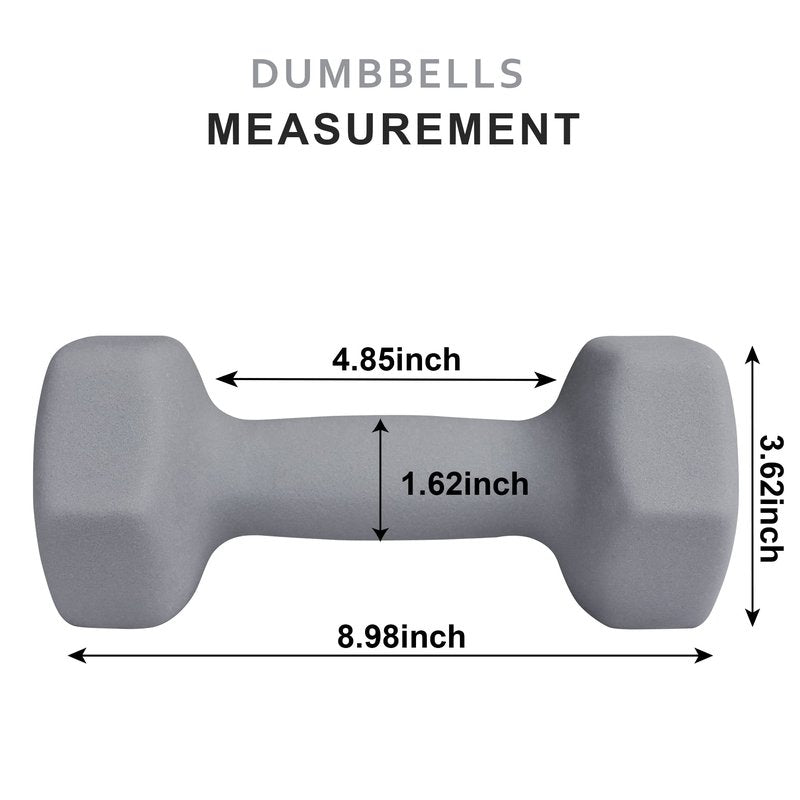Balelinko Home Gym Equipment Workouts Strength Training Weight Loss Pilates Weights Yoga Sets Weights for Women, Men, Seniors and Youth, 9LB Grey, Pair