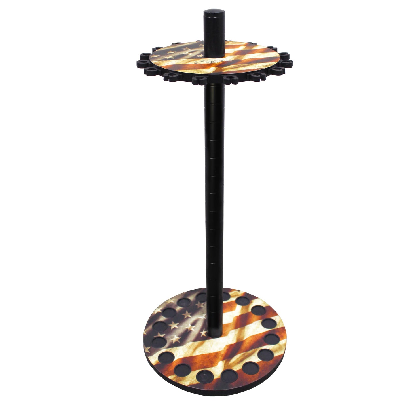 Rush Creek Creations | Round Fishing Rod Holder for 16 Freshwater Fishing Poles, Fishing Gear, and Fishing Accessories | Fishing Rod Rack with 16 Fishing Rod Clips for Garage Organization