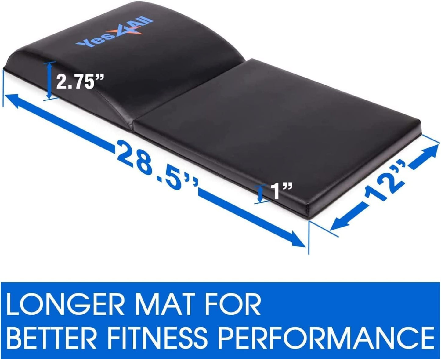 Yes4All Ab Mat Tailbone For Sit Up 15" | Foldable Double Thick Situps Pad I Workout Mat for Abdominal Exercises, Crunches, Push-Ups, Core Training, Lower Back Support, Stretches Ab Muscles