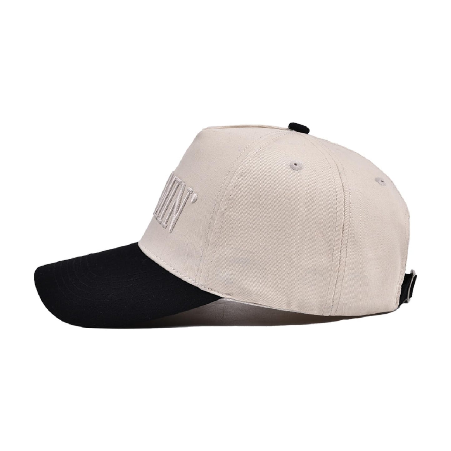 Mommin Baseball Cap for Women Men Vintage Embroidered Mom Trucker Hat Adjustable Canvas Vintage Hat for Casual Wear (Beige/Black)