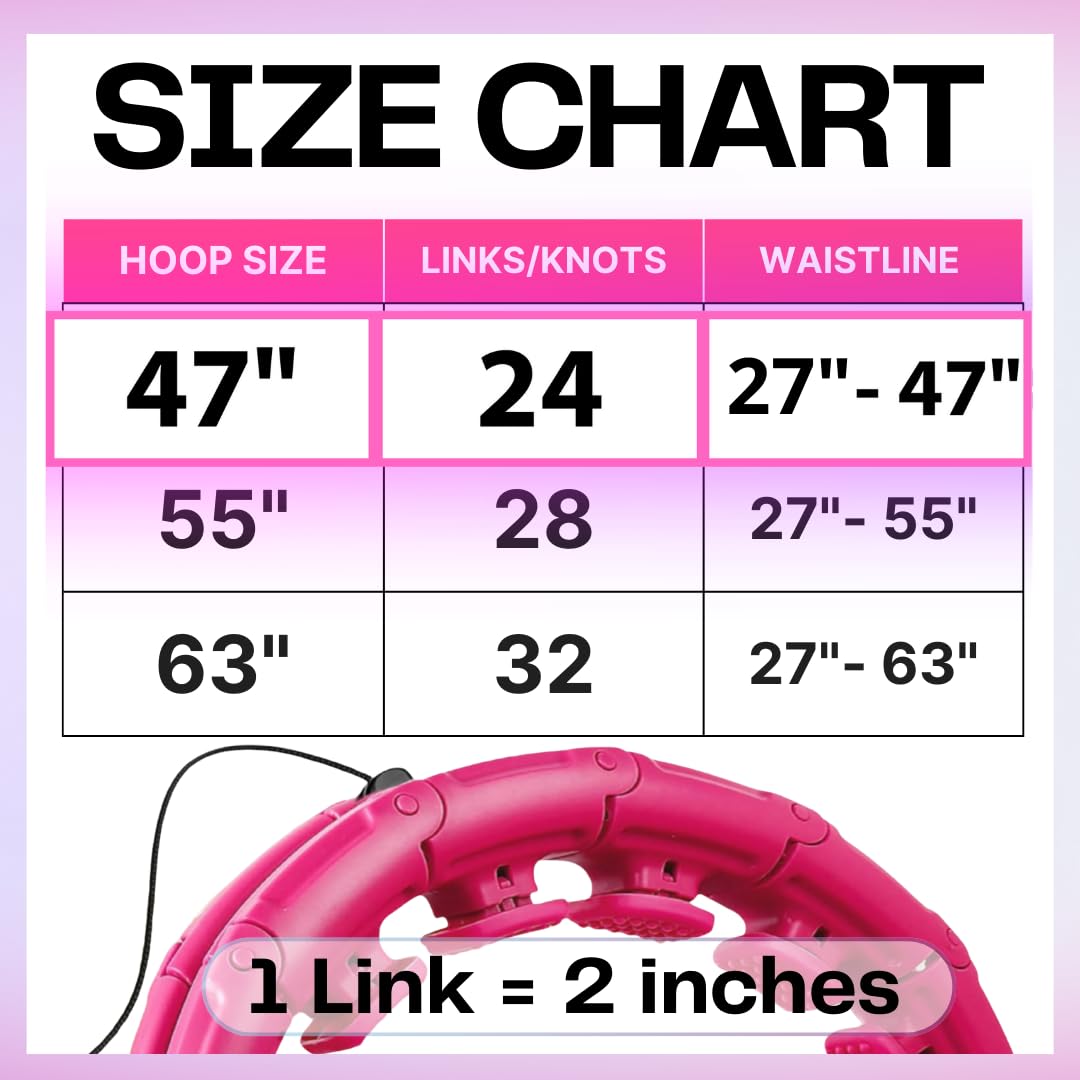 FIT ON FORM Infinity Weighted Hula Hoop for Adults Weight Loss - Smart Exercise Hola Circle Hoop for Women Abs Workout - 47 Inches