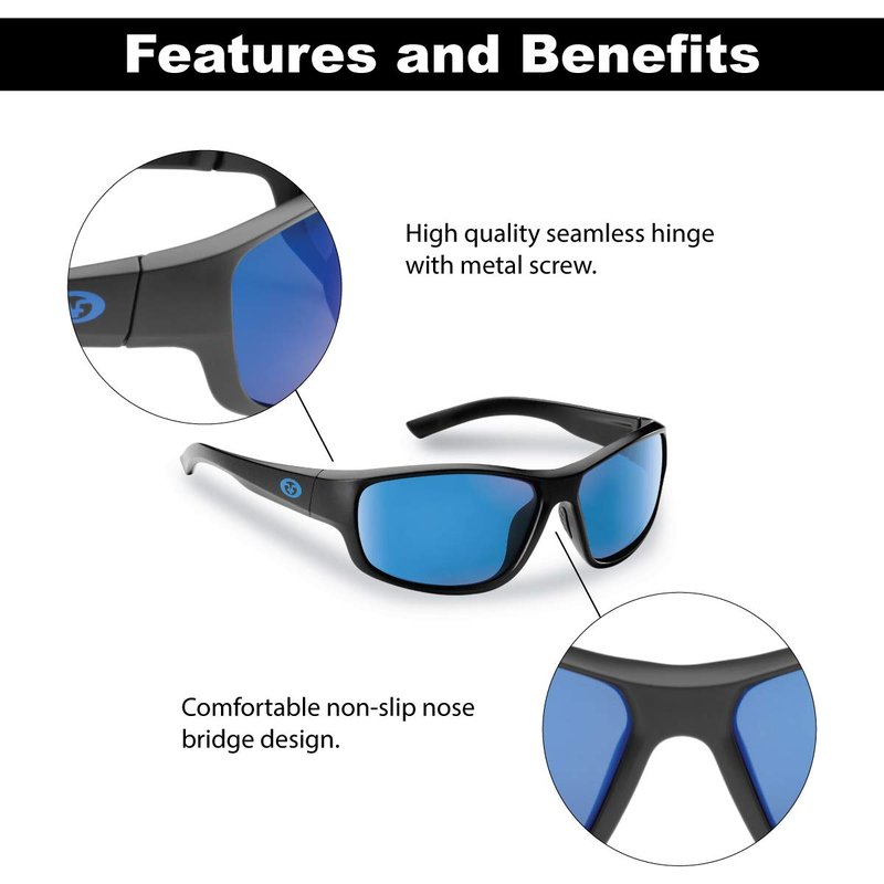 Flying Fisherman Teaser Polarized Sunglasses for Men, Women, Fishing, Boating, Outdoor Sports, 100% UV Protection