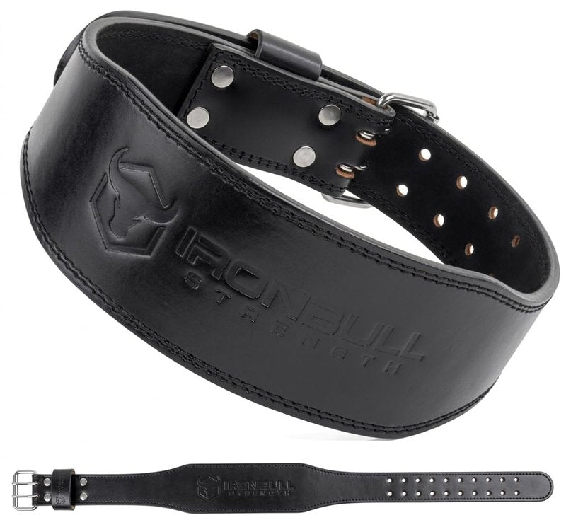 7mm Leather Weight Lifting Belt - 4" Wide Tapered Premium Leather Lifting Belt for Gym, Workout & Weight Training - Weightlifting Belts for Men and Women (Medium, Black)