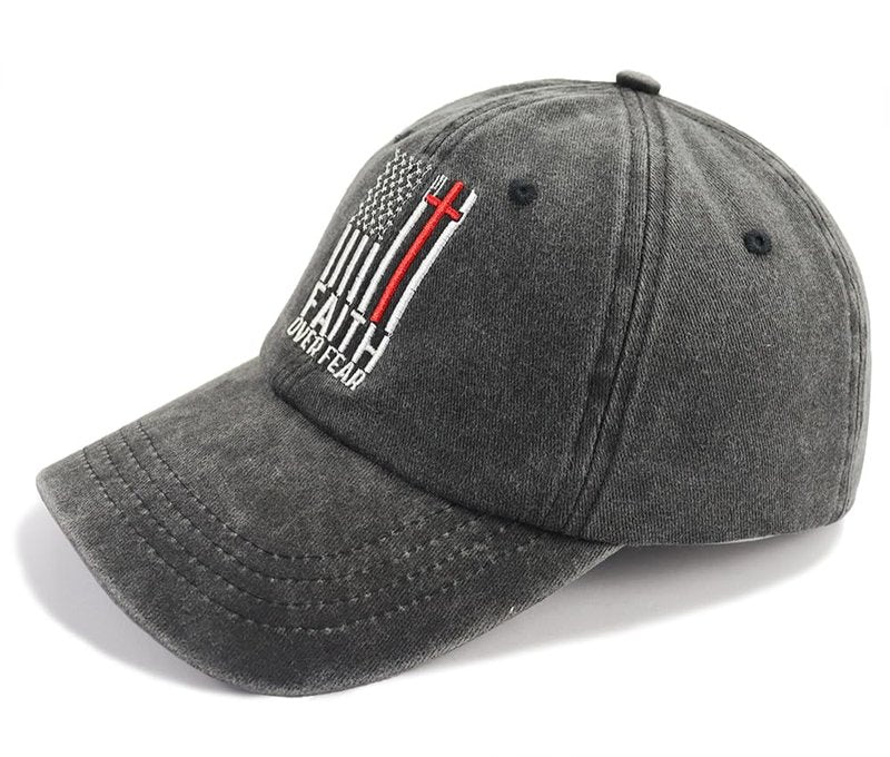 Christian Gifts for Men Women, Faith Over Fear American Flag Hat, Religious Gifts for Birthday Thanksgiving Christmas, Jesus Cross Baseball Cap Black